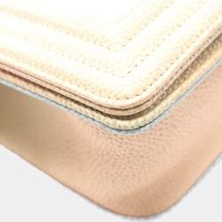 Pre Owned حقيبة كتف شانيل بوي شانيل صغيرة جلد عجل محبب كافيار وردي متعدد الألوان