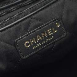 Pre Owned Chanel Chanel 22 Small Black Leather Backpack