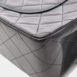 مملوكة مسبقًا حقيبة كتف شانيل ماتيلسي مزدوجة للكتف من جلد الخروف سوداء