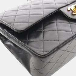 مملوكة مسبقًا حقيبة كتف شانيل ماتيلسي مزدوجة للكتف من جلد الخروف سوداء