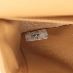 Pre Owned Chanel Matelasse Double Flap Shoulder Bag In Lambskin Sheepskin Beige