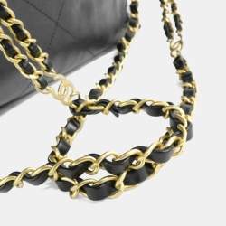 Pre Owned حقيبة ظهر شانيل 22 لاين جلد أسود