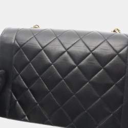 Pre Owned حقيبة كتف شانيل ماتيلاس ديانا فلاب جلد حمل لون أسود