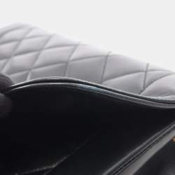 Pre Owned حقيبة كتف شانيل ماتيلاس ديانا فلاب جلد حمل لون أسود
