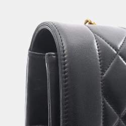 Pre Owned حقيبة كتف شانيل ماتيلاس ديانا فلاب جلد حمل لون أسود