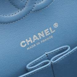 مملوكة مسبقًا Chanel Coco Mark Blue Denim Double Flap Shoulder Bag 