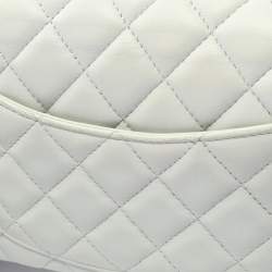 Pre Owned Chanel Mini Matelasse 20 Shoulder Bag Lambskin Leather Gray