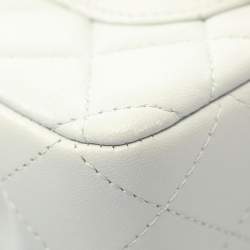 Pre Owned Chanel Mini Matelasse 20 Shoulder Bag Lambskin Leather Gray