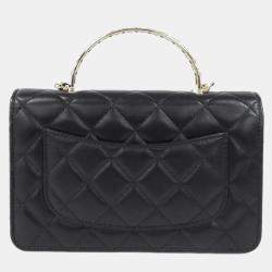 مملوكة مسبقًا محفظة تشانيل جلد أسود مع سلسلة