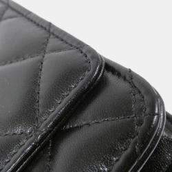 مملوكة مسبقًا محفظة تشانيل جلد أسود مع سلسلة