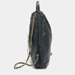مملوكة مسبقًا Chanel Chanel22 Chain Bag 2-Way Daypack/Backpack Leather Black