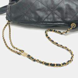 مملوكة مسبقًا Chanel Chanel22 Chain Bag 2-Way Daypack/Backpack Leather Black