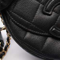 مملوكة مسبقًا Chanel Matelasse Mini Messenger Shoulder Bag In Grained Calfskin Leather Black