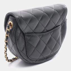 مملوكة مسبقًا Chanel Matelasse Mini Messenger Shoulder Bag In Grained Calfskin Leather Black