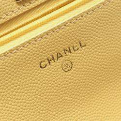 مملوكة مسبقًا حقيبة شانيل \"ماتل اس توب هاندل\" جلد عجل محبب كافيار أصفر