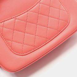 Pre Owned Chanel Coco Mark Shoulder Bag Lambskin Leather Pink