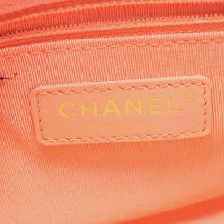 Pre Owned Chanel Coco Mark Shoulder Bag Lambskin Leather Pink