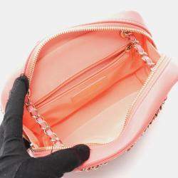 Pre Owned Chanel Coco Mark Shoulder Bag Lambskin Leather Pink