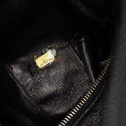 Pre Owned حقيبة شانيل بولر "لوكس لين" جلد العجل متوسطة سوداء