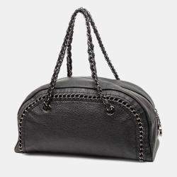 Pre Owned حقيبة شانيل بولر "لوكس لين" جلد العجل متوسطة سوداء