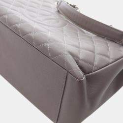 مملوكة مسبقًا حقيبة تسوق كبيرة شانيل رمادي شانيل بني كافيار
