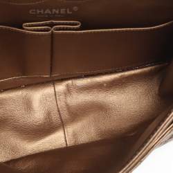 Pre Owned حقيبة شانيل ريشيو 266 جلد كافيار أسود مبطن بقلاب