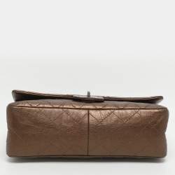 Pre Owned حقيبة شانيل ريشيو 266 جلد كافيار أسود مبطن بقلاب