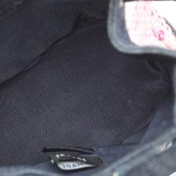 مملوكة مسبقًا Chanel Blue Multicolor Denim and Sequins Drawstring Bucket Bag