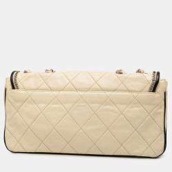 مملوكة مسبقًا حقيبة شانيل بيج وأسود كنزة جلدية مبطنة مسنة شرقية/غربية بغطاء