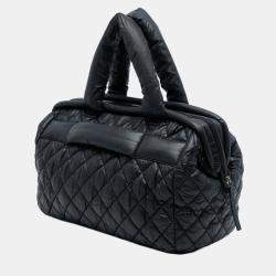 مملوكة مسبقًا حقيبة شانيل بلاك نايلون مبطن كوكو كوكوون بولر