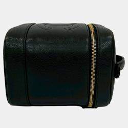 Pre Owned حقيبة شانيل فانيتي جلد كافيار سي سي أسود