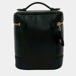 Pre Owned حقيبة شانيل فانيتي جلد كافيار سي سي أسود