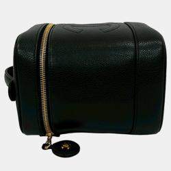 Pre Owned حقيبة شانيل فانيتي جلد كافيار سي سي أسود