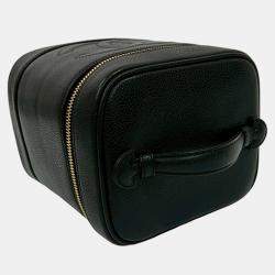 Pre Owned حقيبة شانيل فانيتي جلد كافيار سي سي أسود