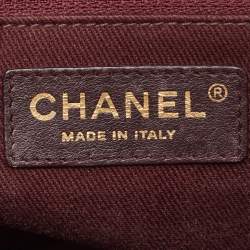 Pre Owned Chanel Coco Curve Beige Leather Vanity Case Bag