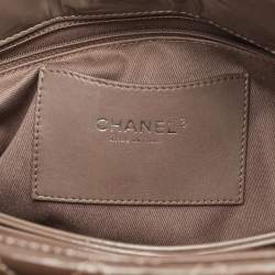 Pre Owned حقيبة شانيل "جست مادموزيل" جلد لامع مبطن بني كبير