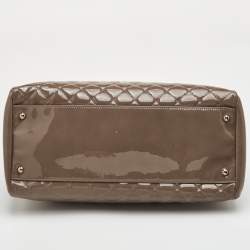 Pre Owned حقيبة شانيل "جست مادموزيل" جلد لامع مبطن بني كبير