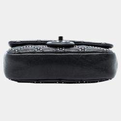 Pre Owned حقيبة شانيل رفرف تجميل معدن مرصع جلد العجل متضرر مبطن صغير أسود