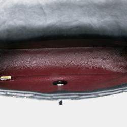 Pre Owned حقيبة شانيل رفرف تجميل معدن مرصع جلد العجل متضرر مبطن صغير أسود