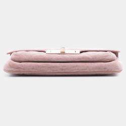 مملوكة مسبقًا حقيبة شانيل كتف مغلق مدموزيل كبيرة مخمل مبطن وردي