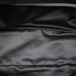 Pre Owned Chanel Black Extra Large CC Quilted Satin Single Flap