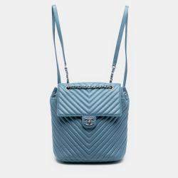 مملوكة مسبقًا Chanel Blue Chevron Lambskin Urban Spirit Backpack