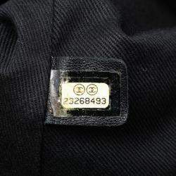 Pre Owned Chanel Black Brown CC Suede Wild Stitch Bucket Bag