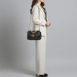 مملوكة مسبقًا Chanel 19 Crochet Small Black Quilted Leather Flap Bag