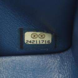 Pre Owned Chanel Mini Matelasse Shoulder Bag Leather Blue