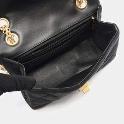 مملوكة مسبقًا Chanel 2.55 Shoulder Bag Fabric Black