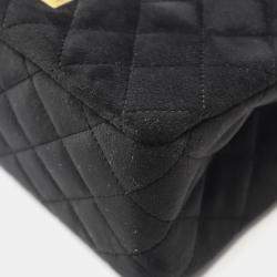 مملوكة مسبقًا Chanel 2.55 Shoulder Bag Fabric Black