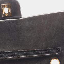 Pre Owned Chanel Matelasse Double Flap Shoulder Bag In Lambskin Leather Black