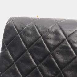مملوكة مسبقًا Chanel Deca Matelasse 34 Shoulder Bag Lambskin Leather Black