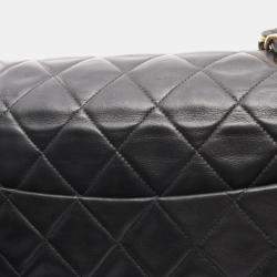 مملوكة مسبقًا Chanel Deca Matelasse 34 Shoulder Bag Lambskin Leather Black